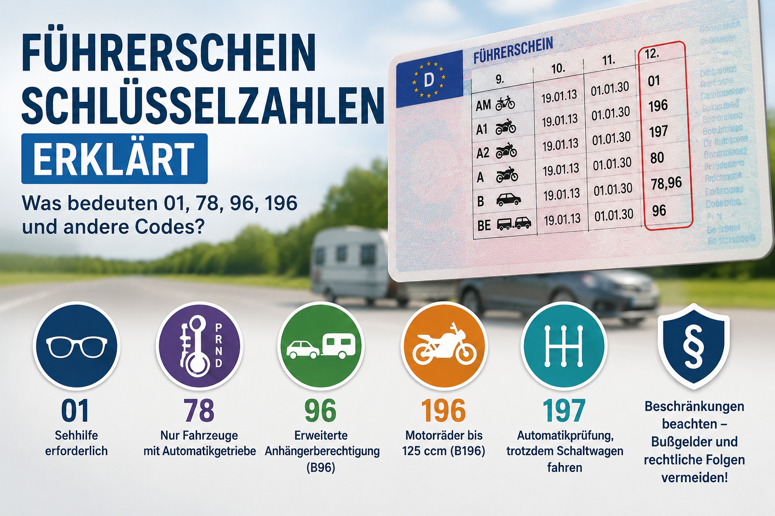Führerschein-Schlüsselzahlen Führerschein-Schlüsselzahlen