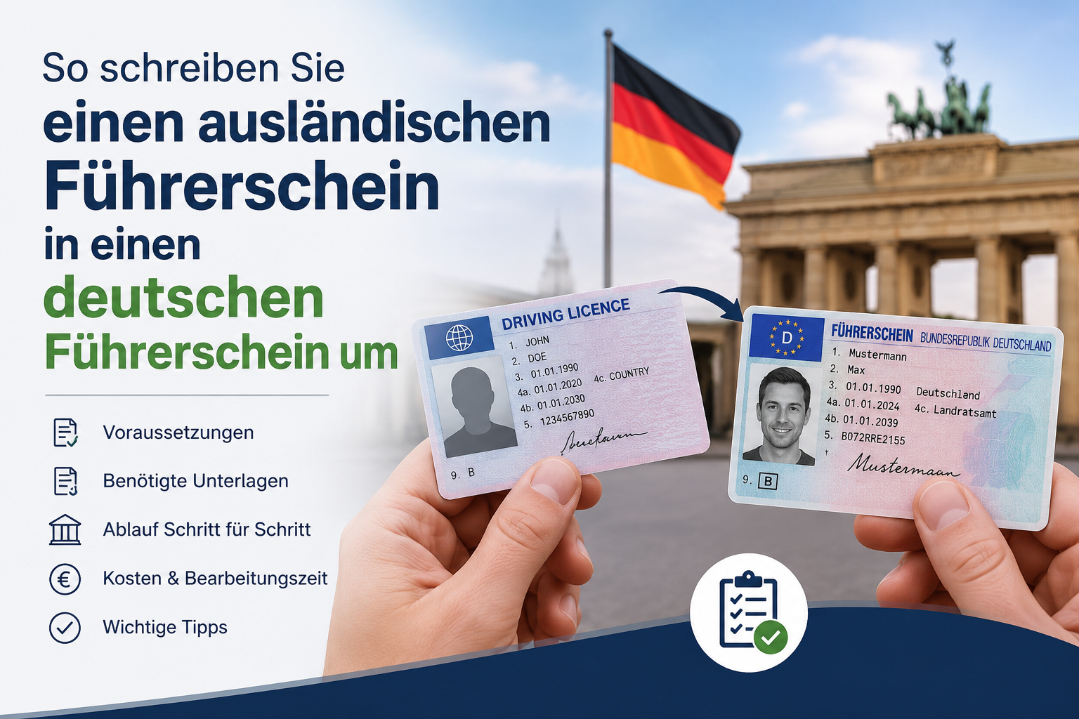 So schreiben Sie einen ausländischen Führerschein in einen deutschen Führerschein um So schreiben Sie einen ausländischen Führerschein in einen deutschen Führerschein um