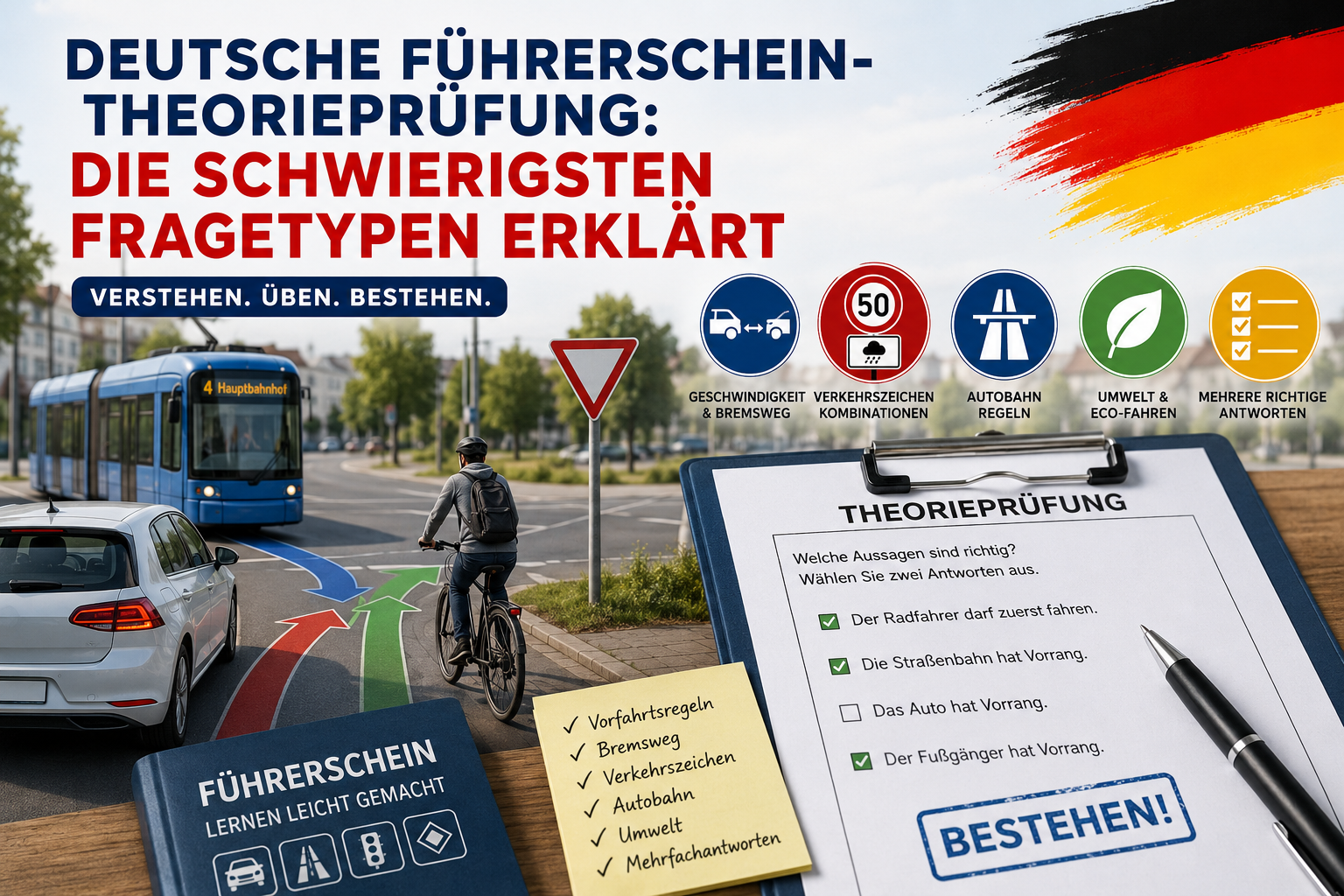 Deutsche Führerschein Theorieprüfung Die schwierigsten Fragetypen erklärt Deutsche Führerschein Theorieprüfung Die schwierigsten Fragetypen erklärt